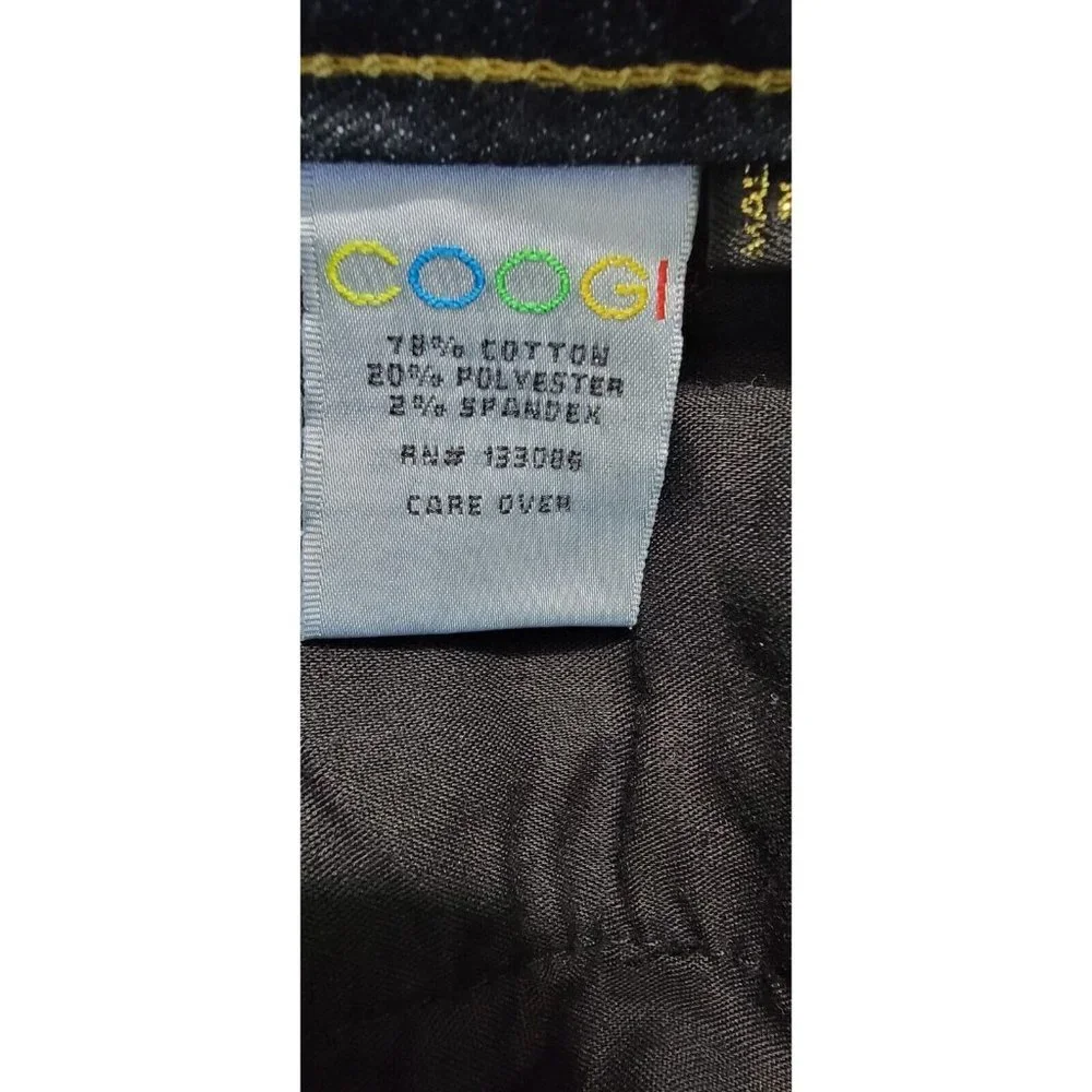 Coogi Women's Skinny Jeans Denim Faux Leather Pocket Blue Size 14W NEW with Tags